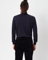 And Burgundy Herringbone Mock Neck