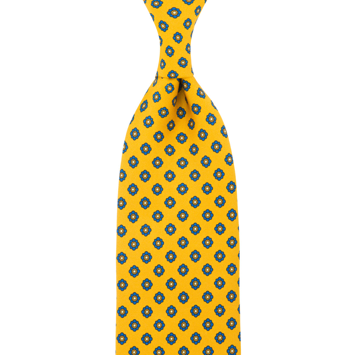 Shibumi Flower Printed Silk Tie Corn Hand Rolled