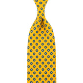 Shibumi-Flower Printed Silk Tie - Corn - Hand-Rolled