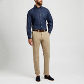 Casual Fit Plain Linen Button Cuff Shirt In