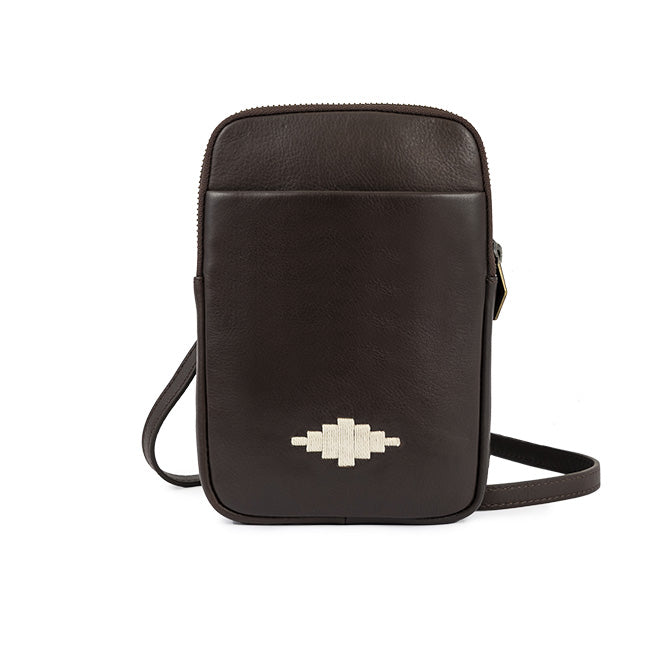 Estuche Sling Bag Leather With Cream Stitching