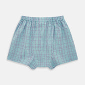 Pale And Green Multi Check Godfrey Boxer Shorts