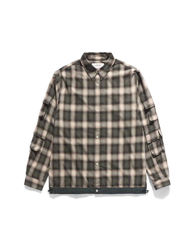MAGAZINE POUCH SHIRTS / GREEN OMBRE CHECK