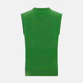 Grass Green Cashmere Round Neck Vest