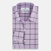Lilac Grid Check Windsor Shirt