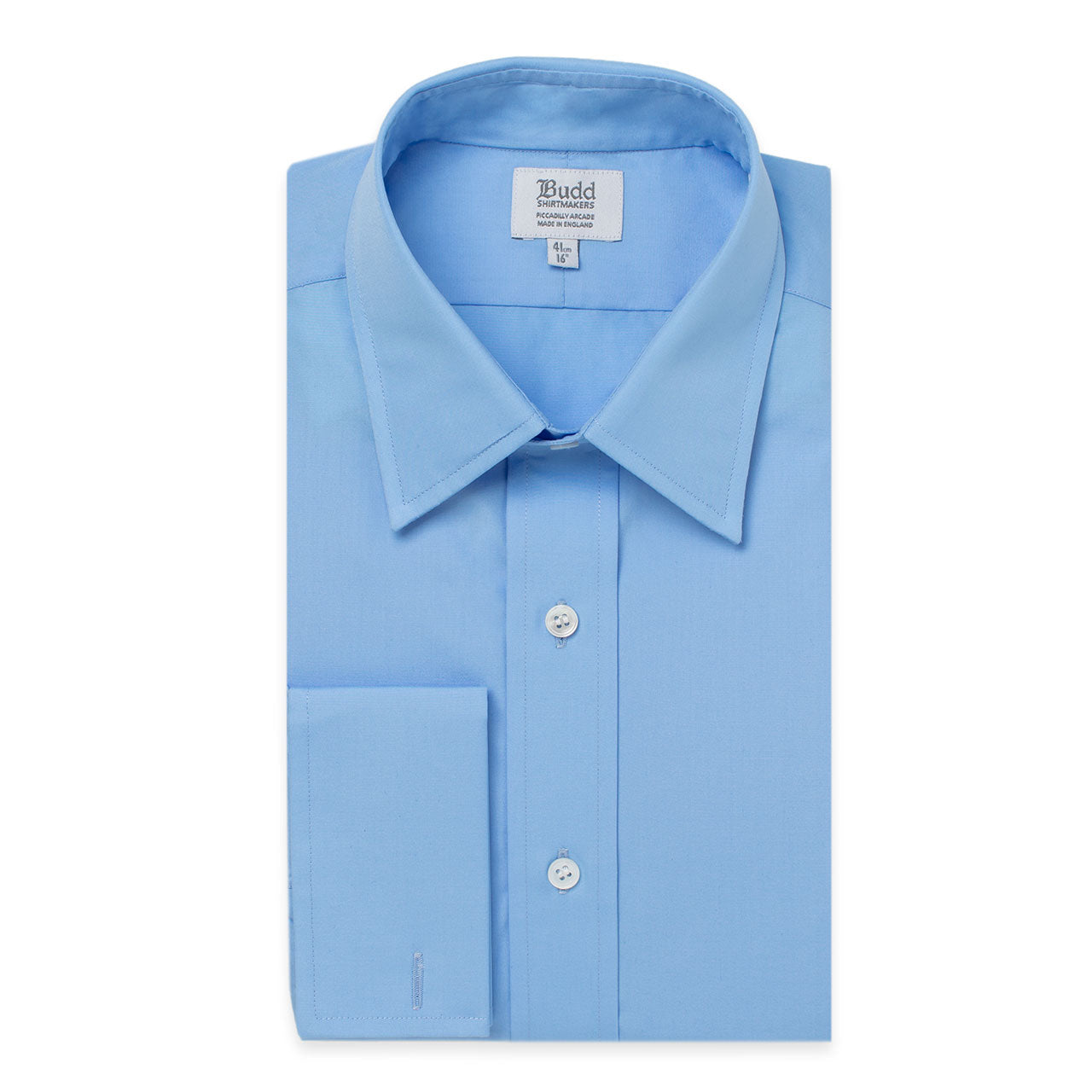 Classic Fit Swiss Poplin Double Cuff Shirt In Cornflower