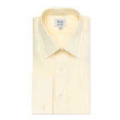 Classic Fit Swiss Poplin Double Cuff Shirt in Cream