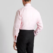 Classic Fit Plain End On End Double Cuff Shirt In Pink