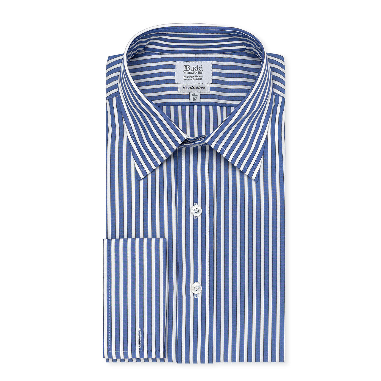 Classic Fit Exclusive Budd Stripe Double Cuff Shirt In Edwardian