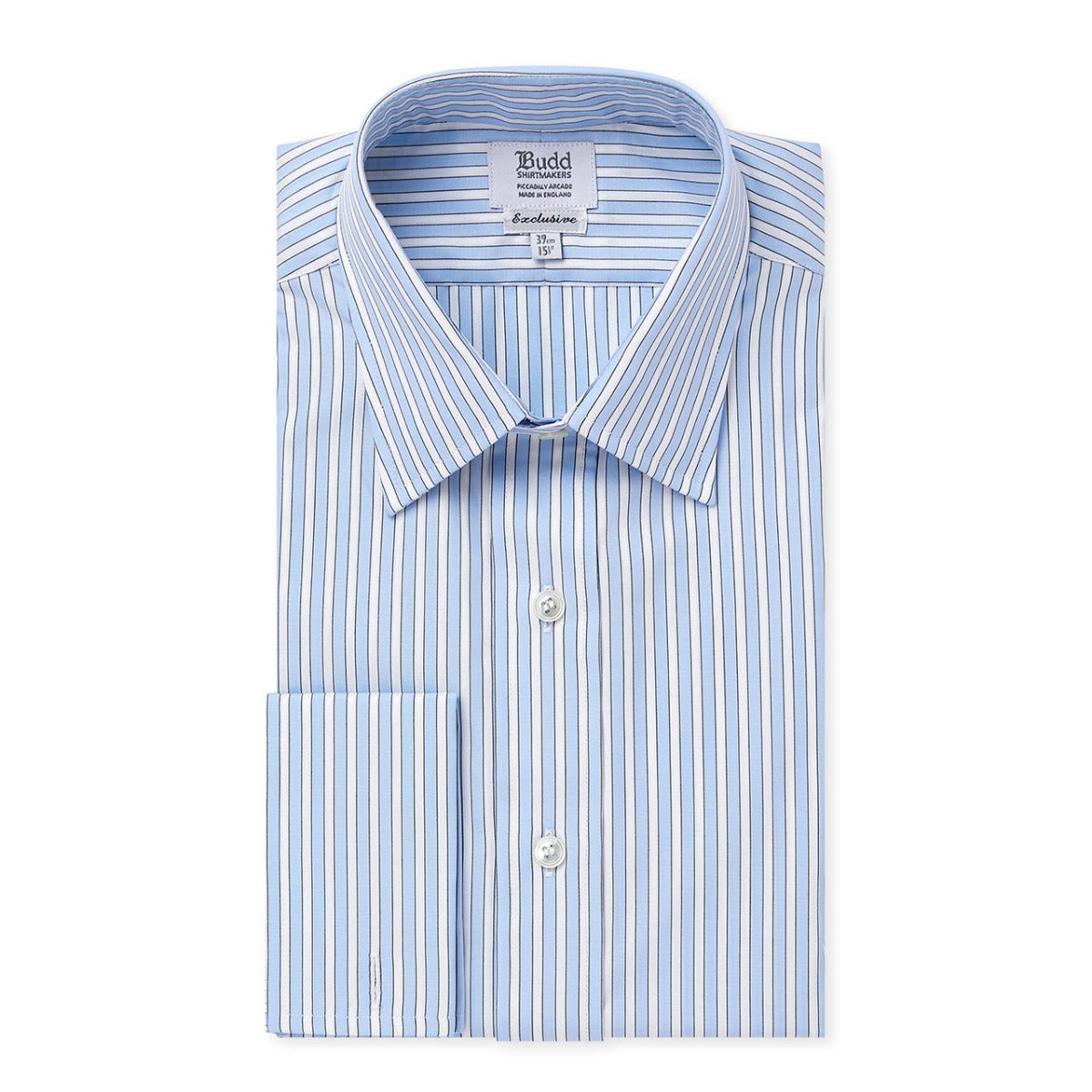 Classic Fit Exclusive Budd Stripe Double Cuff Shirt In