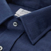 Classic Fit Plain Linen Button Cuff Shirt In