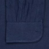 Classic Fit Plain Linen Button Cuff Shirt In