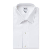 Classic Fit Plain Marcella Double Cuff Dress Shirt in White