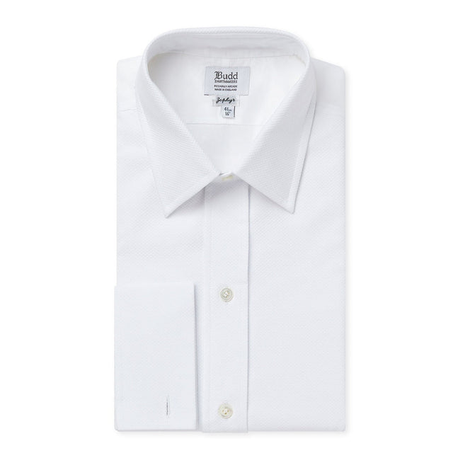 Classic Fit Plain Marcella Double Cuff Dress Shirt in White
