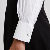 Classic Fit Plain Stiff Bib Neckband Dress Shirt In