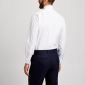 Tailored Fit Plain Poplin Double Cuff Shirt In