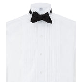 Classic Fit Wing Collar Hand Pleated Double Cuff Dress Shirt In