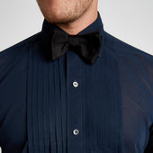 Classic Fit Hand Pleated Voile Double Cuff Dress Shirt In