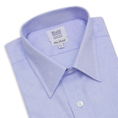 Classic Fit Plain Pinpoint Oxford Button Cuff Shirt In