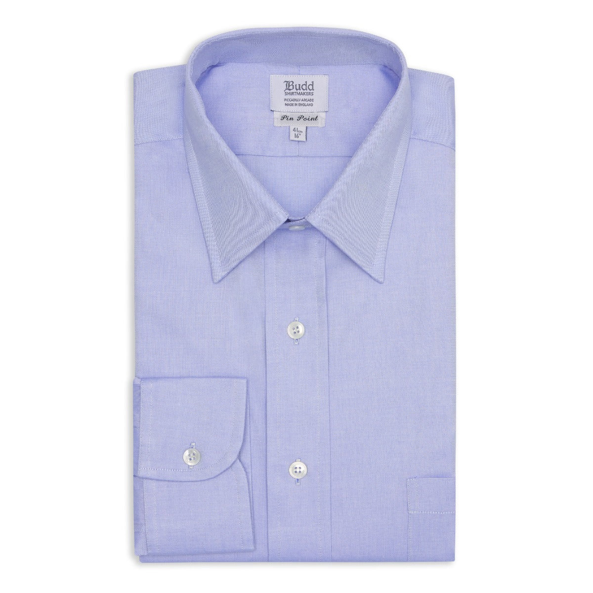 Classic Fit Plain Pinpoint Oxford Button Cuff Shirt In