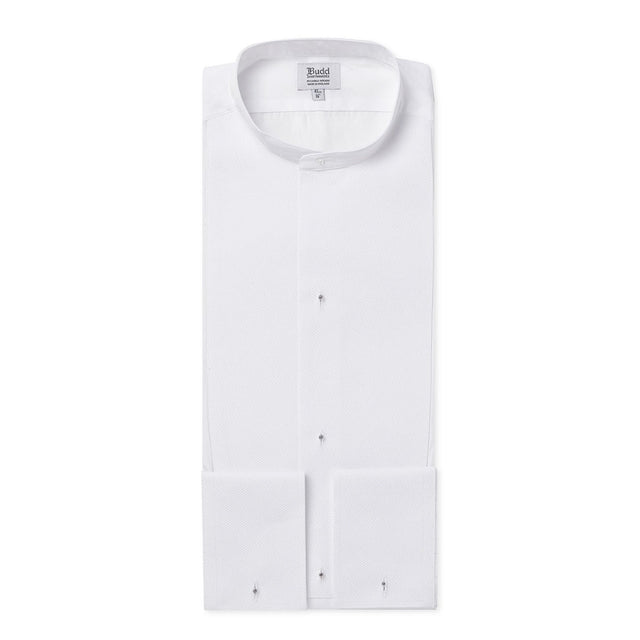 Classic Fit Plain Marcella Semi-Stiff Neckband Dress Shirt in White