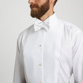 Classic Fit Plain Marcella Semi Stiff Neckband Dress Shirt In