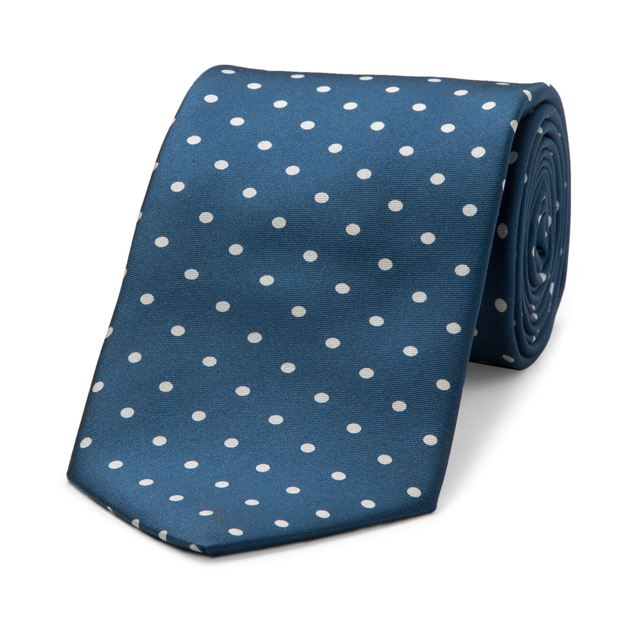 Medium Spot Silk Tie In And White