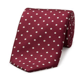 Medium Spot Silk Tie In And White