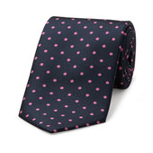 Medium Spot Silk Tie In And Pink