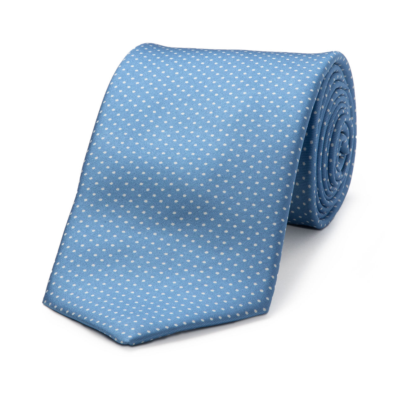 Small Spot Silk Tie In And White