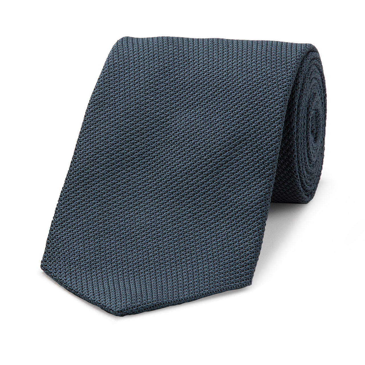 Plain Silk Piccola Grenadine Tie In Airforce