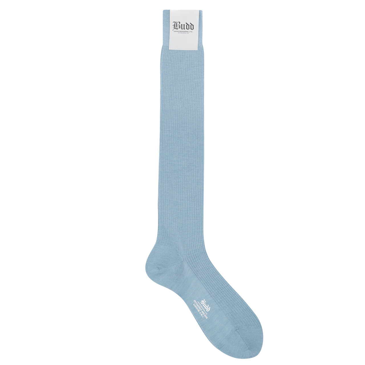 Plain Wool Long Socks In Mist