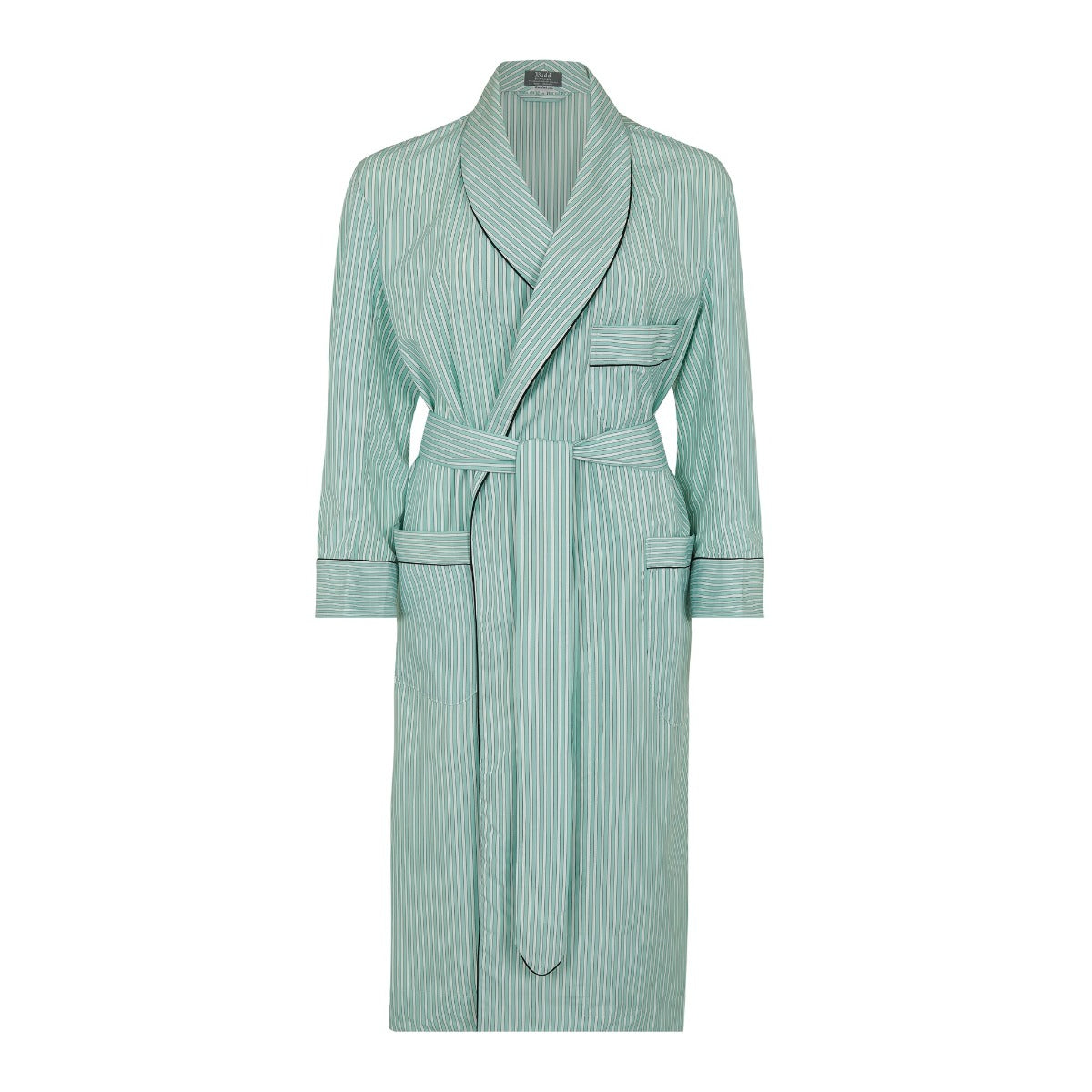 Exclusive Budd Stripe Cotton Dressing Gown In