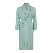 Exclusive Budd Stripe Cotton Dressing Gown in Mint