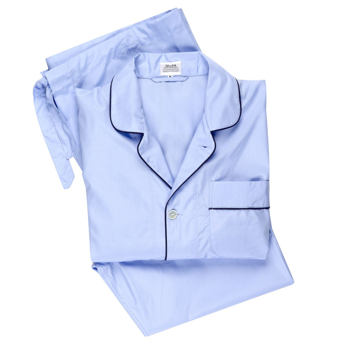 Plain Poplin Pyjamas In And Navy