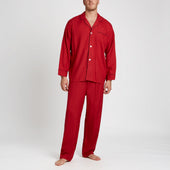 Plain Silk Pyjamas in Red