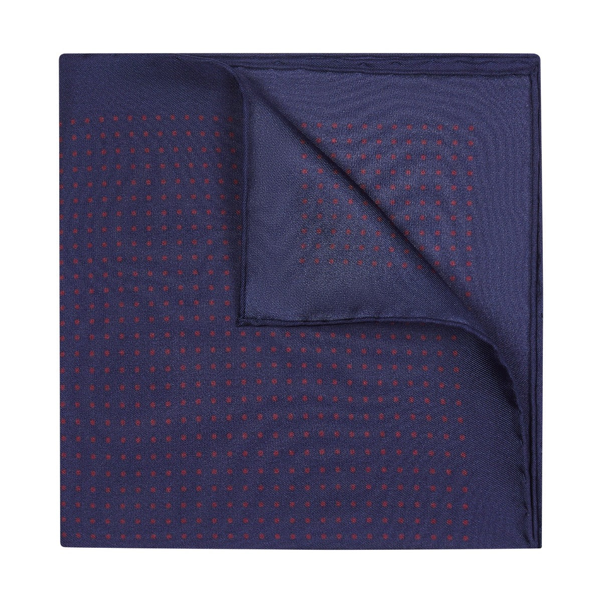 Spot Silk Pocket Square In And Wine