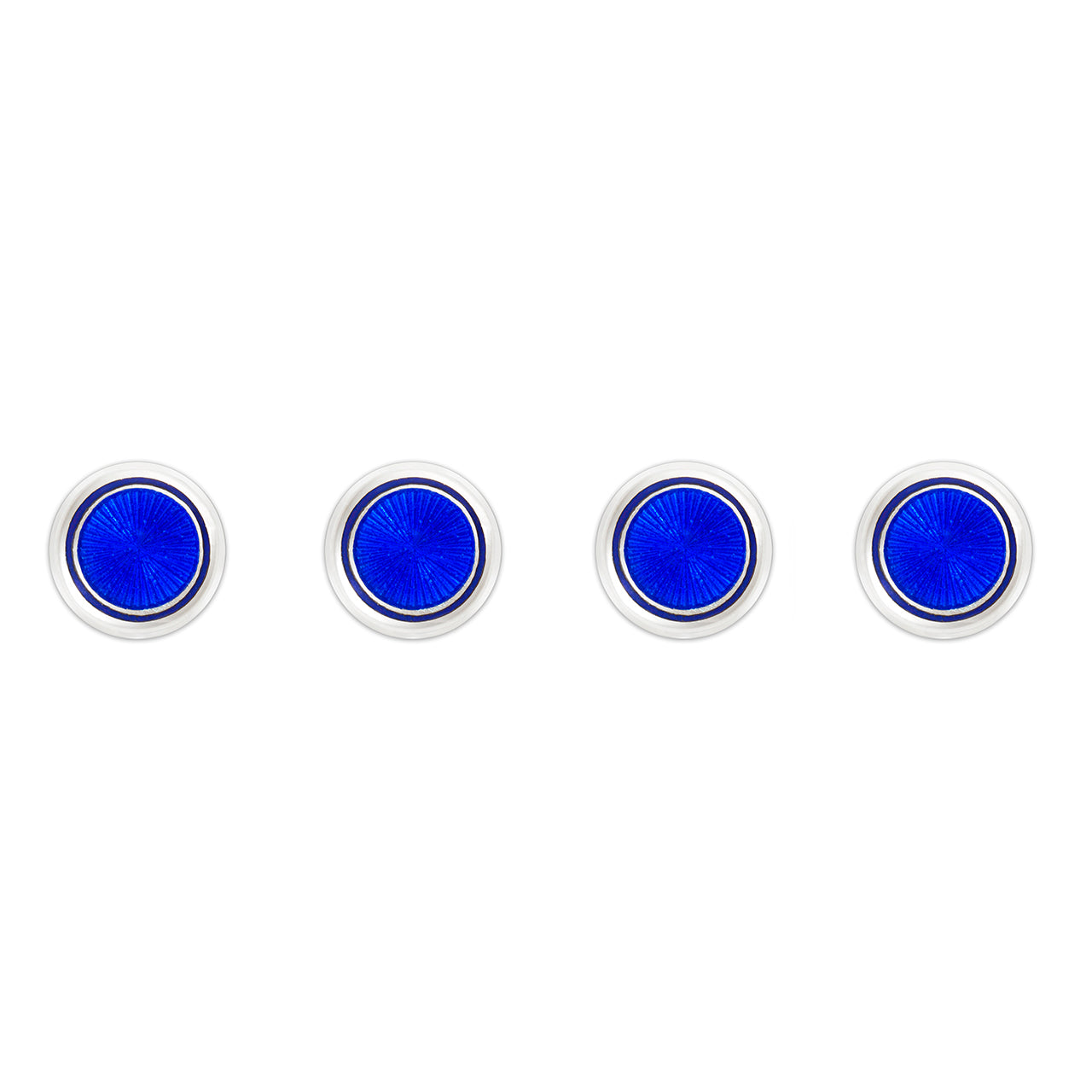 Sunburst Silver Cloisonne Dress Shirt Studs In Royal And