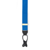 Plain Barathea Braces with Button in Smalt blue