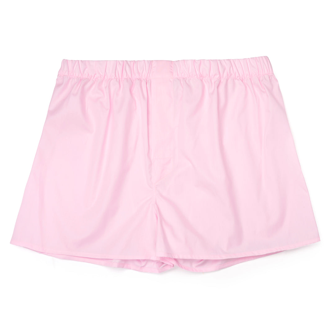 Plain Cotton Classic Boxer Shorts In Pink