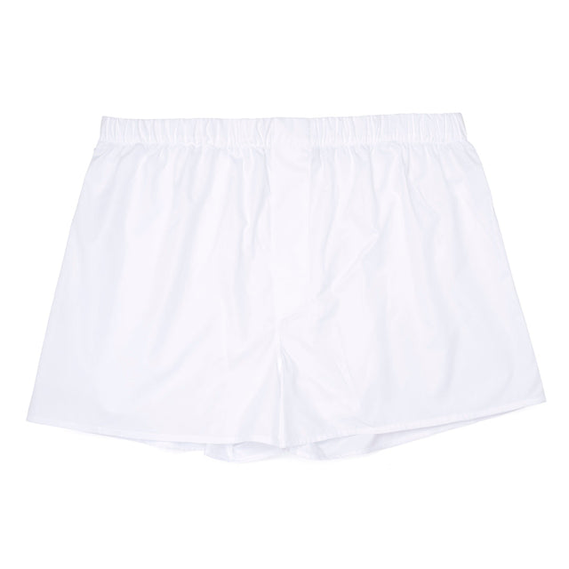 Plain Cotton Classic Boxer Shorts in White