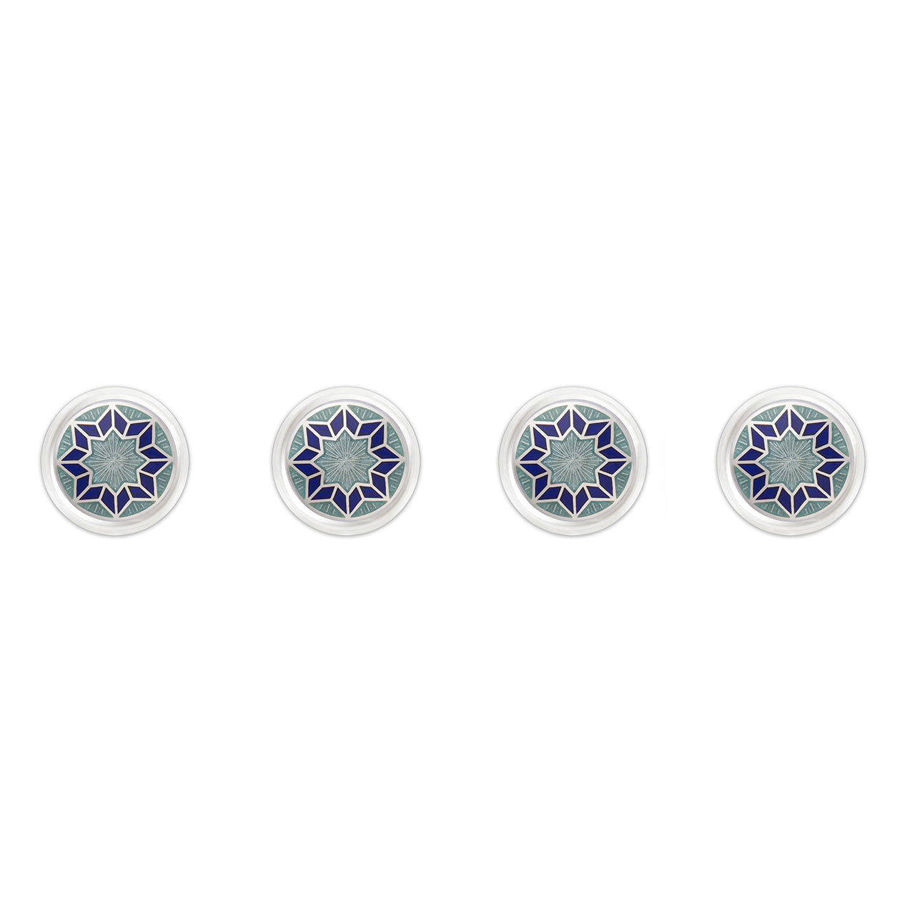 Funky Star Silver Cloisonne Shirt Studs In Grey