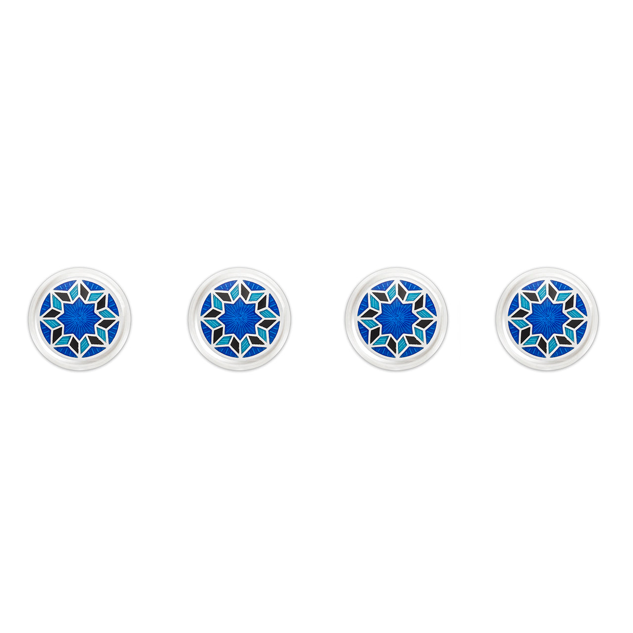 Funky Star Sterling Silver Cloisonn Shirt Studs In