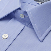 Tailored Fit Plain End On End Double Cuff Shirt In