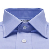 Tailored Fit Plain End On End Double Cuff Shirt In