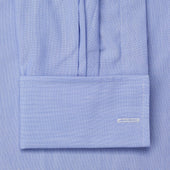 Tailored Fit Plain End On End Double Cuff Shirt In