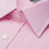 Tailored Fit Plain End On End Double Cuff Shirt In Pink