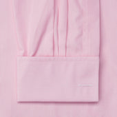 Tailored Fit Plain End On End Double Cuff Shirt In Pink