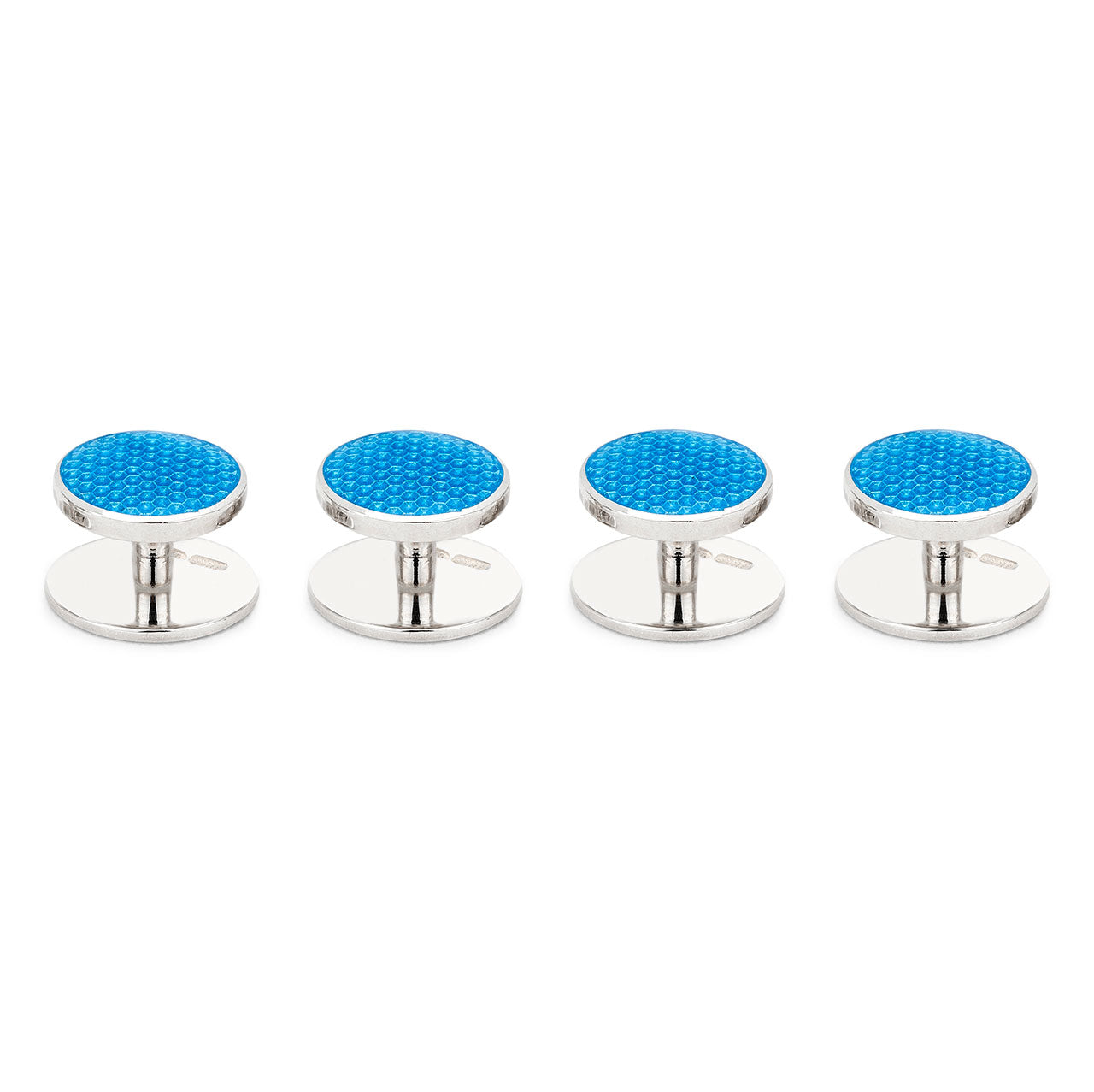 Plain Silverhoneycomb Cloisonne Shirt Studs In