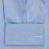 Classic Fit Neat Stripe Poplin Double Cuff Shirt In